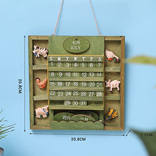 Retro Wood Calendar Removable Blocks Perpetual Wall Calendar DIY Calendar Unique Retro Wall Mounted Calendar DIY Annual Plan Calendar Reusable ikasus