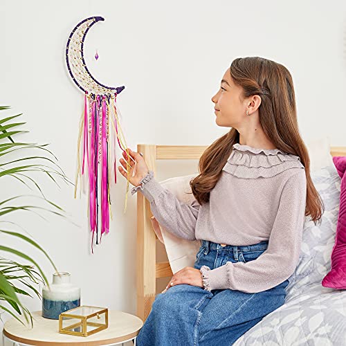 Make It Real - Lunar Dream Catcher with Lights - DIY Dream Catcher Kit for Kids - Teen Room Wall Decor Dream Catcher with Fairy Lights - Ages 8+ Make It Real