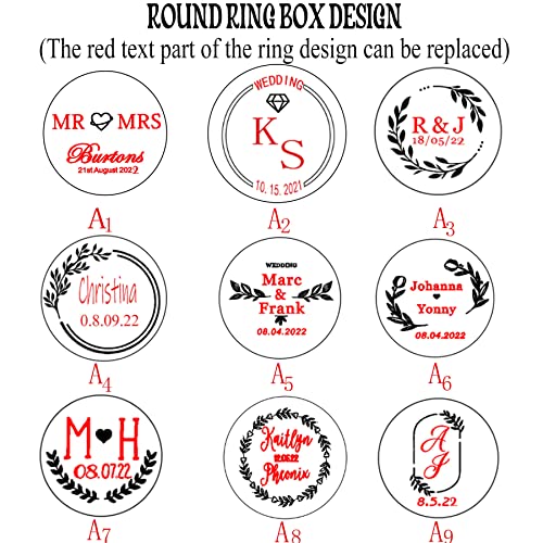 Personalized Ring Box for Wedding Ceremony Engagement Valentine's Day Birthday Customized Ring Bearer Box Walnut Wooden Ring Box Engrave Your Text Roycraft