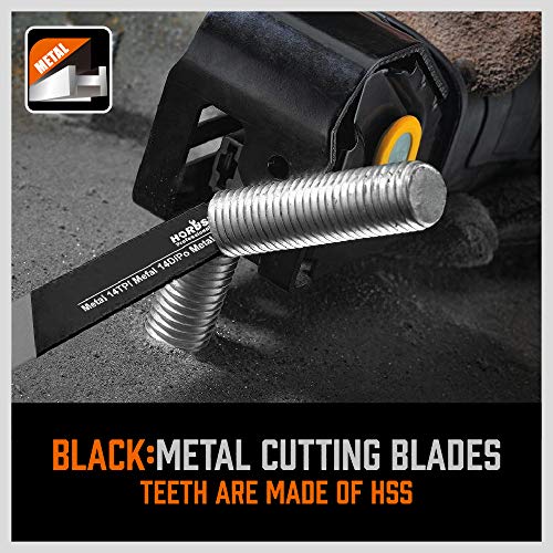 HORUSDY 34-Piece Reciprocating Saw Blades Set, Metal & Woodcutting Saw Blades, Sawzall Blades with Pouch. HORUSDY