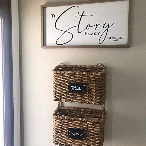 Personalized Framed Wooden Family Name Sign | Custom Family Established Wood Sign | Family Sign Wood Wall Decor… (9" x 18") MRC Wood Products