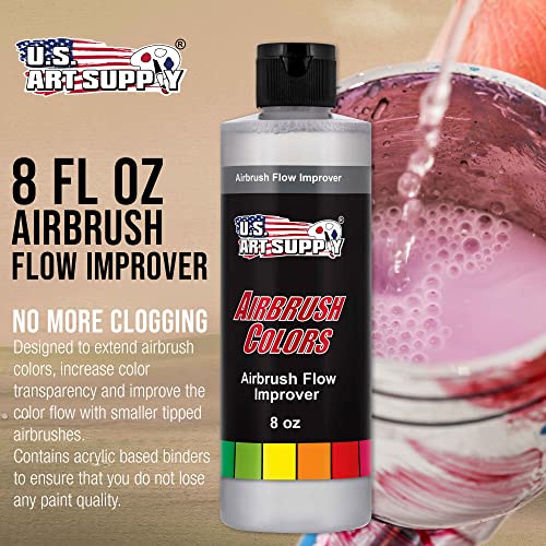 U.S. Art Supply Airbrush Flow Improver, 8-Ounce Bottle - Additive to Improve Acrylic Paint Flow, Reduce Clogs, Paint Wetting, Dry Needle Tips, U.S. Art Supply