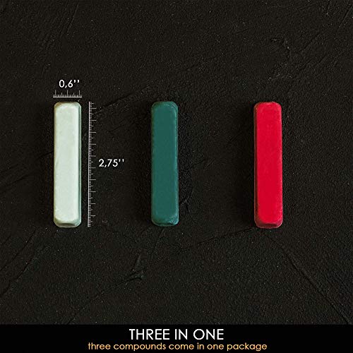 BeaverCraft Stropping Set of 3 Polishing Compound - Buffing Compound Leather Strop Sharpening Polishing Compound P03 BeaverCraft