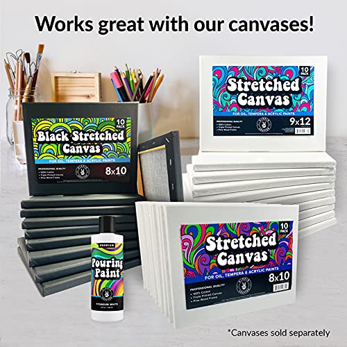 White Pouring Paint Acrylic Pouring for Pour Art and Flow Painting 8oz 236 ml Bottle Titanium White HIPPIE CRAFTER