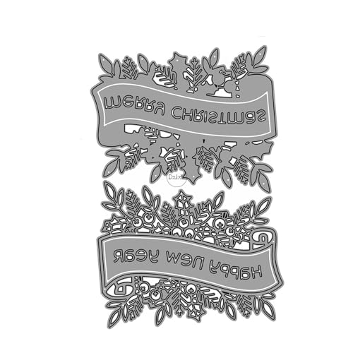 DzIxY Christmas English Word lace Metal Cutting Dies for Card Making Kit Embossing Paper Die Cuts Scrapbook Machine Stencils Storage Pockets Supplies DzIxY