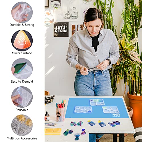 LET'S RESIN Resin Earring Mold, 171 Pcs Resin Jewelry Molds Making Kit with 11 Pack Variety Shape Resin Molds Silicone, Earring Molds for Epoxy LET'S RESIN