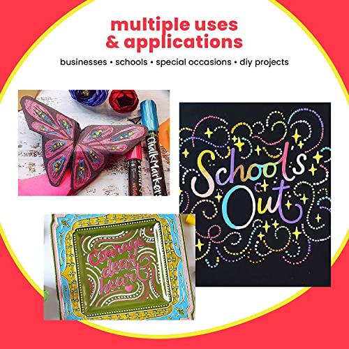 Chalkola 5 White and 5 Black Variety + 10 Metallic 6mm Markers Bundle Chalkola