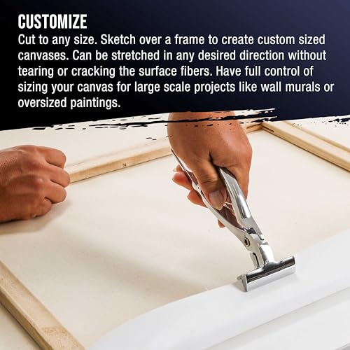 U.S. Art Supply 63" Wide x 2 Yards (6 Feet) Long Unstretched Canvas Roll - 100% Cotton, 12-Ounce Triple Primed Gesso, Acid-Free - Pro Artist Quality, U.S. Art Supply