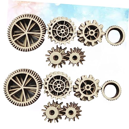 IWOWHERO 72pcs Hanging Wood Sign Unfinished Wood Gear Wood Gear Cutout Wood Chips Hollow Gear Ornament Wood Wheel Cutouts unpainted Wood Cutouts DIY IWOWHERO