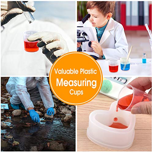 Coopay 100 Pack 30ml/1oz Plastic Graduated Cups Transparent Scale Cups Clear Epoxy Mixing Cups with 100 Pack Wooden Stirring Sticks for Resin, Epoxy, Coopay