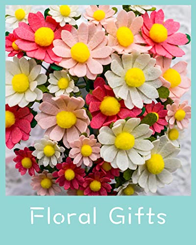 DIY Felt Flower Art Craft Kit,DIY Felt Daisy Bouquet Kit, Floral Gifts,Beginner Craft Kit,Arrange Pre-Cut Felt Flowers and Foliage BAZIMA ALICE