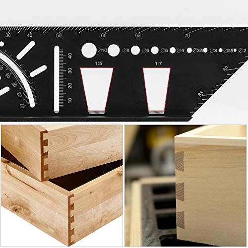 Woodworking Carpenter Square Rule,Baowox 3D Aluminum Alloy Angle Measuring Tool, Multifunction Angle Finder Woodworking Tools or Engineers Carpenters Baowox