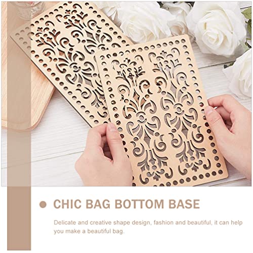 ULTNICE 2 Pcs Wooden Basket Bottoms Crochet Wood Base Cushion Crochet Bag Bottom for DIY Knitting Crochet Bag Supplies ULTNICE