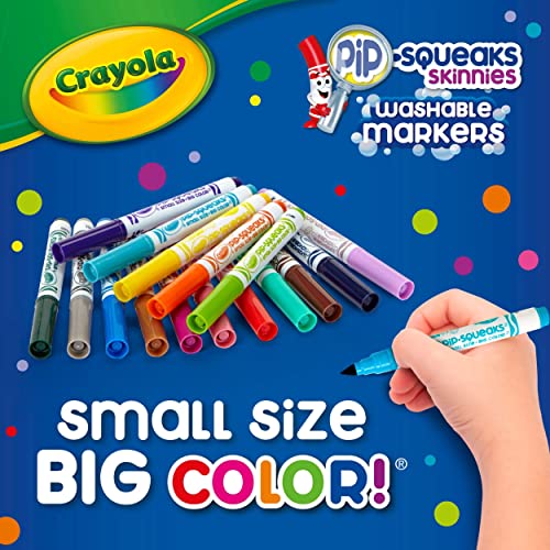Crayola Washable Pip Squeaks Skinnies Markers, 16 Count, School Supplies, Gifts for Boys and Girls Crayola