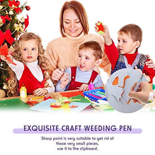 4 Pcs Pin Pen Weeding Tool, Craft Vinyl Weeding Tool Kit, Includes Air Release Pen, Vinyl Squeegee Vinyl Tweezers Weeders Adhesive Film HTV Vinyl for Laumoi