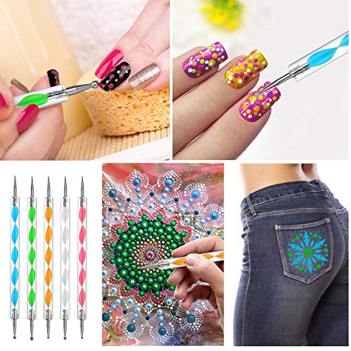 Mandala Dotting Tool Art Kit, Audab 42 Pcs Mandala Rock Dotting Set with Stencil Templates, Stylus Pens Paint Tray and Paint Brushes for Mandala Rock Audab