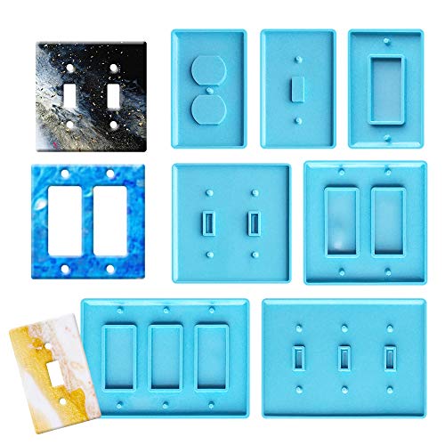 Light Switch Cover Resin Molds,Switch Socket Panel Plaster Mold for Epoxy Resin Epoxy Molds,Switch Plate Silicone Mold Outlet Cover Molds for DIY Terriyang