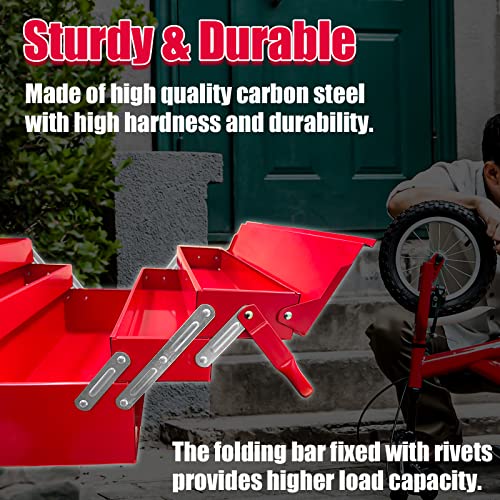 YATOINTO Metal Cantilever Tool Box, 18 Inch Tool Box, 3 Layers 5 Tray Portable Tool Box, Fold Out Tool Box Organizer Storage for Home Studio Auto YATOINTO