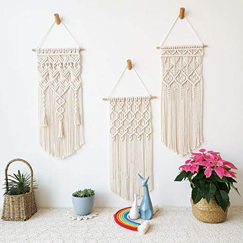 120pcs Macrame Kits for Beginners 3mm x 109yards Natural Cotton Macrame Cord with Wooden Beads & Rings,Wooden Sticks,Metal Rings Macrame Supplies MAOQIAN
