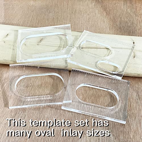 Monliful Pack of 4 Oval Inlay Template Set, Router Templates for Woodworking,Router Jig Templates Decorative Templates Monliful