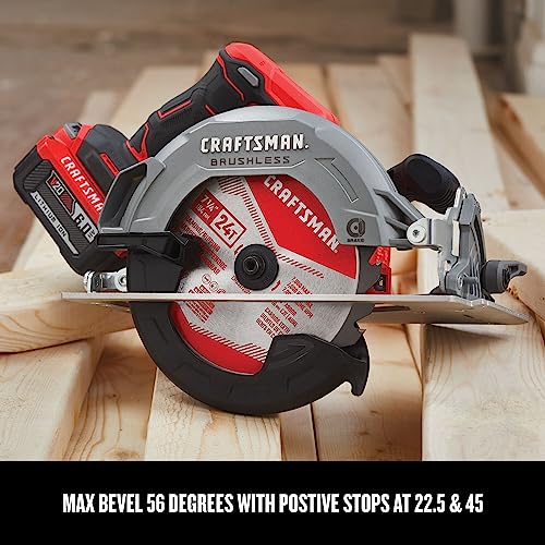 CRAFTSMAN V20 Cordless Circular Saw, 7-1/4 inch, Bare Tool Only (CMCS550B) Craftsman