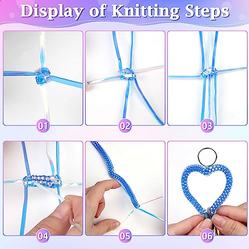 cridoz Lanyard String Kit, Boondoggle String with 25 Rolls Plastic Lacing Cord and 50Pcs Keychain Lanyard Accessories, Gimp String Lanyard Weaving cridoz