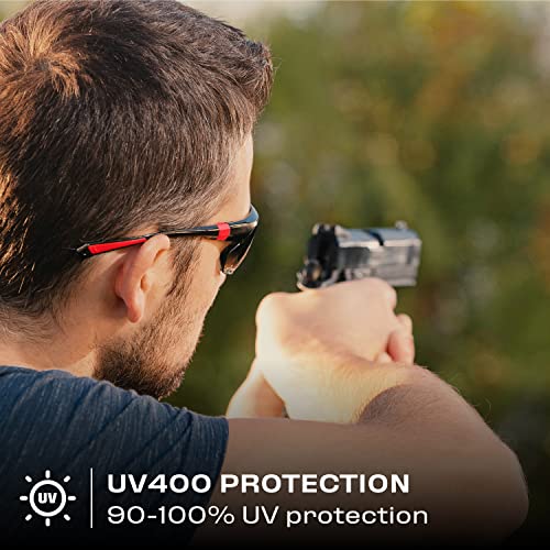 NoCry Safety Sunglasses with Green Tinted Wraparound Lenses; Tinted Safety Glasses for Men and Women with Adjustable Arms & No-Slip Grips; Work NoCry