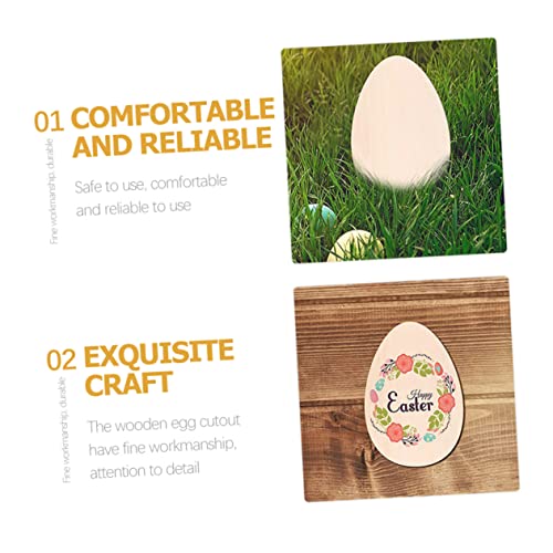 Abaodam 12pcs Easter Wood Chips Easter Wooden Egg Cutout DIY Graffiti Chip Unfinished Wooden Shapes Easter Egg Hanging Decor Wood Crafts Unfinished Abaodam