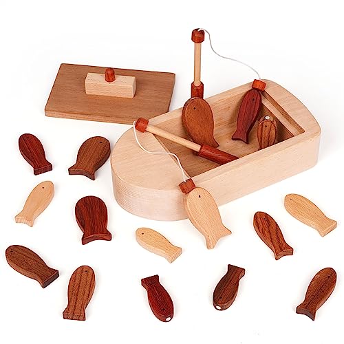 Magnetic Wooden Fishing Game for Toddlers Montessori Fishing Toy