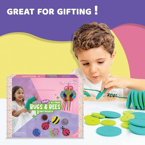 jackinthebox Junior. - Bugs and Bees Themed Art and Craft kit | 3-in-1 Craft Kit | Best Gift for Girls and Boys Ages 3 4 5 Years jackinthebox