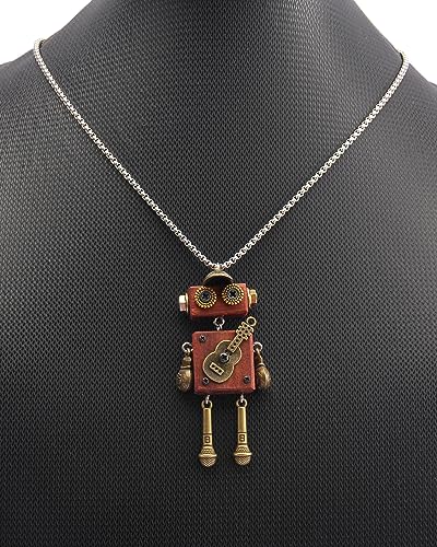 joymiao Wood Pendant Necklace Steampunk Necklace Chunky Gold Necklace Western Long Wooden Neckalce Hippie Choker Necklaces for Women joymiao