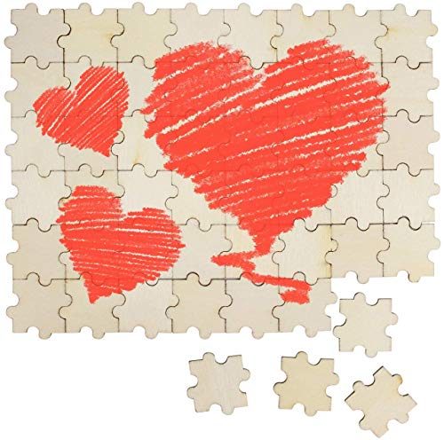 AUEAR, Unfinished Wooden Blank Jigsaw Freeform Blank Wood Piece for DIY for Crafts Arts Card Making (50 Pack) AUEAR