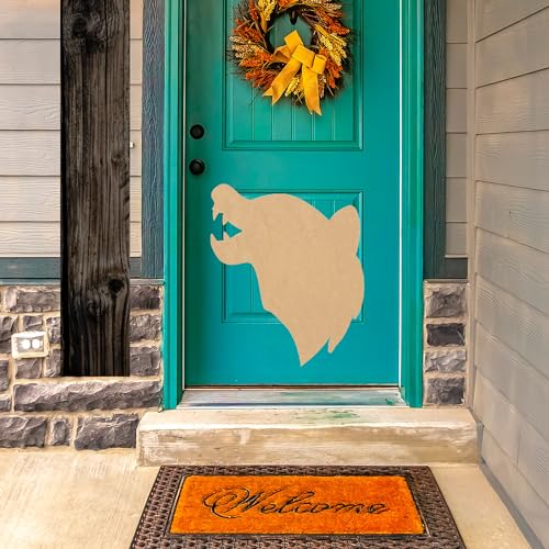 Wood Wolf Howling Craft 15'' Cutout, Unfinished Wooden Mascot Sports Shape, Kids Door Hanger NEXTCraft