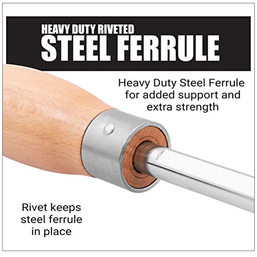 Savannah 3 Piece Carbide Mini Turning Tool Set with Flush Fit Comfort Grip Hardwood Handles | Steel Riveted Ferrules and 2 ea Round 2 ea 4 inch Savannah