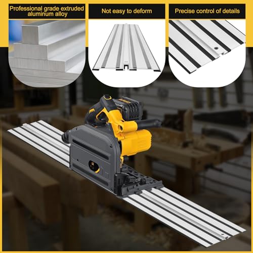 Fengind 110" Track Saw Guide Rail for DeWalt Track Saws, 55" x 2 Guide Rail with Connector Replace DeWalt DWS5020 Guide Rail, Perfect for DeWalt Fengind