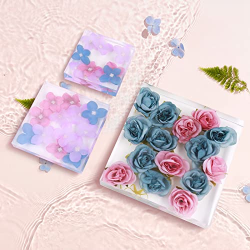 Square Silicone Molds for Resin, Large Resin Mold Glossy Deep Square Molds 6.6''x 2'' w (with 2 Small Square or Rectangular molds) Deep Epoxy Resin AOEDEO