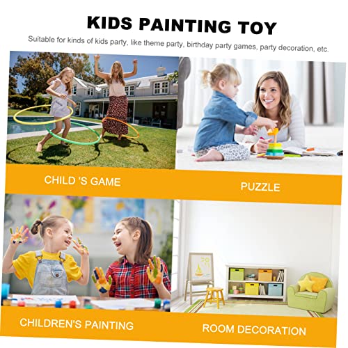 ibasenice 4Pcs Graffiti Blank Racket Unfinished Wooden Paddle Balls Wooden Paddle Ball Game Kids Painting Toy DIY Childrens Toys Toy for Kids Kid ibasenice