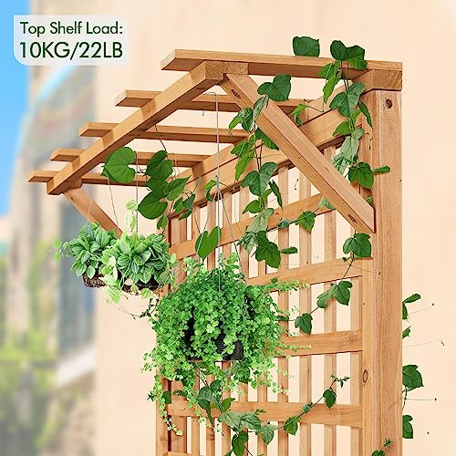 Yaheetech 72″ H Horticulture Garden Planter with Trellis for Vine Climbing Plants Garden Box Outdoor w/Drainage Holes Raised Garden Bed Garden Yaheetech