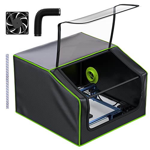 BROVR Laser Engraver Enclosure with Exhaust Fan, Pipe and LED Light, True Fireproof & Dustproof Laser Enclosure for Most Laser Cutter, Insulates BROVR