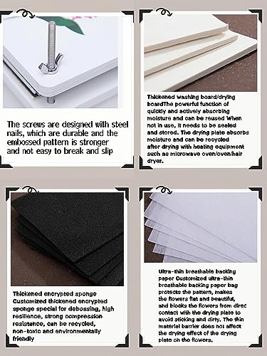 NeonNectar Portable Flower Pressing Kit,7.5x7.5 Inches Wood Flower Leaf Plant Press Kit:Create Dried Pressed Flowers Leaves Fruits for Resin Art and NeonNectar