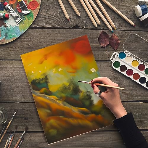 Frcctre 6 Pack 9 x 12 Inch Wood Canvas Panels, Unfinished Wooden Canvas Boards Wood Cradled Painting Panel Boards for Pouring, Art, DIY Crafts, Frcctre