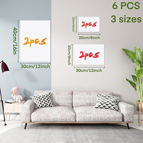 Skyouths Canvases for Painting, 40x30,30x20, 20x15, 8 Set Stretched White Canvas with Petal Paint Tray Palettes & Tape, Artist Canvases Frame Board Skyouths