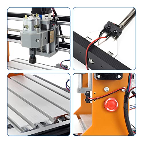 CNCTOPBAOS Upgrade 3018 Pro CNC Router Machine Kit,with Limit Switches & Emergency Stop,3018-PRO DIY Mini GRBL Control 3 Axis Milling Machine,Wood CNCTOPBAOS