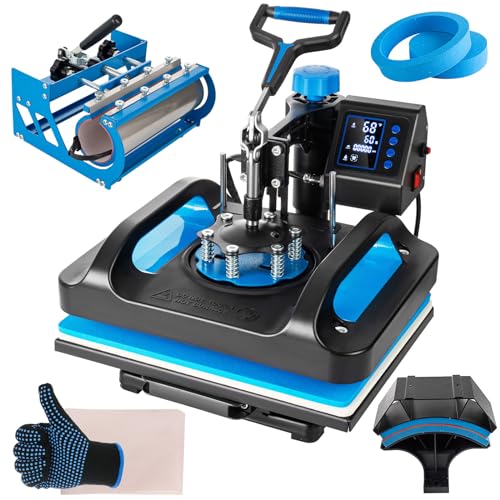 Topdeep Pro Heat Press 15x12 Inch, 5 in 1 Heat Press Machine with 30 OZ Tumbler Press, Swing Away T Shirt Pressing Machine, Combo Tumbler Heat Press Topdeep