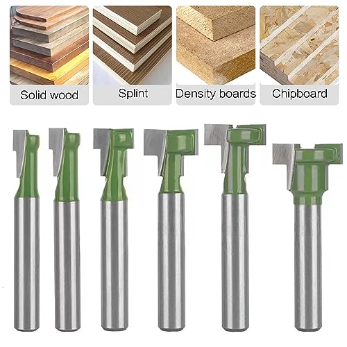 TOTOWOOD Keyhole Router Bits Set, 1/4" Shank Router Bit Set ,6 pcs Router Bit Set 1/4 & 5/16 & 3/8 & 9/16 & 1/2 & 5/8 Inch Blade Diameter Totowood