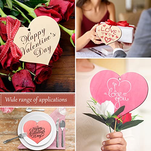 Large Size 7" Wooden Mothers Day Heart Oanging,DIY Blank Unfinished Wood Ornament for Crafts Hanging,Father's Thanksgiving Halloween Christmas Sophena