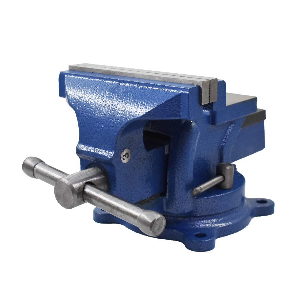 findmall 5" Bench Vise with Anvil 360° Swivel Locking Base Table Top Clamp Heavy Duty Vice Swivel Base Bench findmall