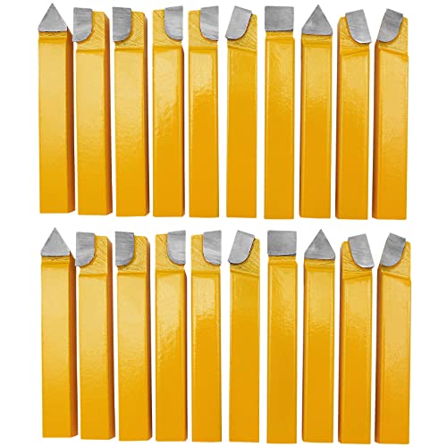 PNBO 20 pc 3/8"Carbide Tip Tipped Cutter Tool Bit Cutting Set For Metal Lathe Tooling. PNBO