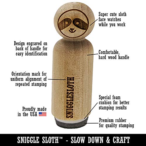 Yin and Yang Cats Curled Up Together Rubber Stamp for Stamping Crafting Planners - 1/2 Inch Mini Sniggle Sloth