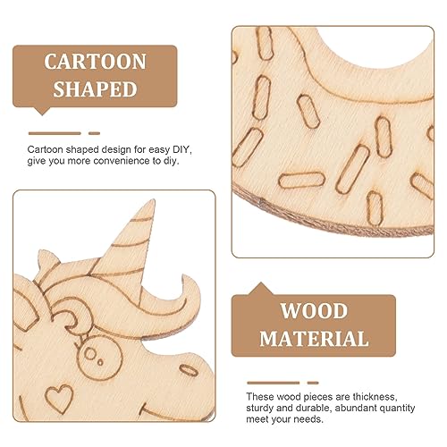 VILLCASE 1 Mermaid Donuts Unfinished Wood Slices Wood Craft Material DIY Crafts Material Wood Slices for DIY Blank Wood Slices DIY Wood Cutouts Wood VILLCASE